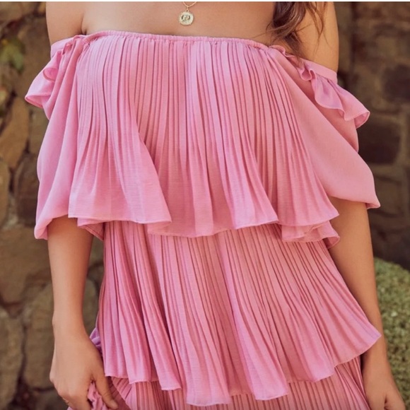 HOST PICK Medium Size Dusty Pink Tiered Midi Dress - Picture 4 of 6